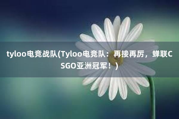 tyloo电竞战队(Tyloo电竞队：再接再厉，蝉联CSGO亚洲冠军！)