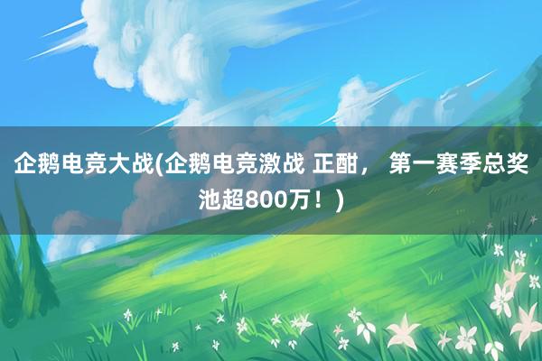 企鹅电竞大战(企鹅电竞激战 正酣， 第一赛季总奖池超800万！)