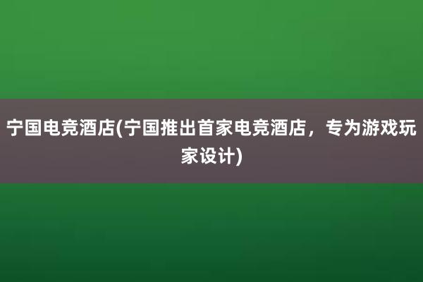 宁国电竞酒店(宁国推出首家电竞酒店，专为游戏玩家设计)