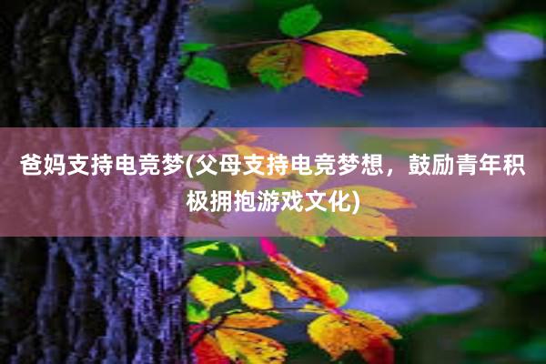 爸妈支持电竞梦(父母支持电竞梦想，鼓励青年积极拥抱游戏文化)