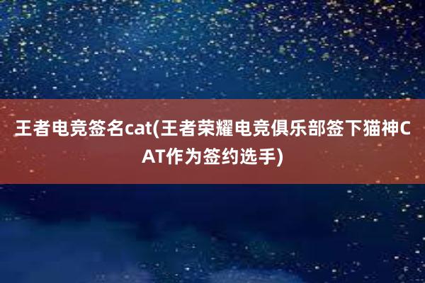 王者电竞签名cat(王者荣耀电竞俱乐部签下猫神CAT作为签约选手)