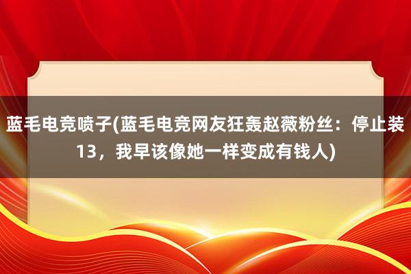 蓝毛电竞喷子(蓝毛电竞网友狂轰赵薇粉丝：停止装13，我早该像她一样变成有钱人)