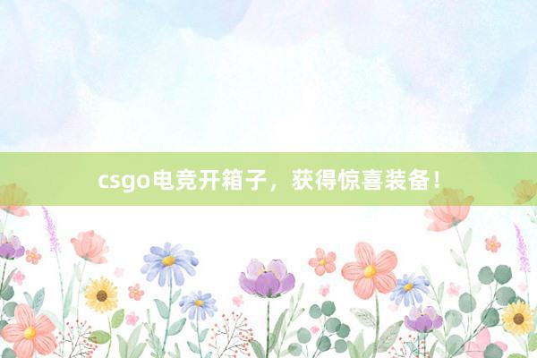 csgo电竞开箱子，获得惊喜装备！