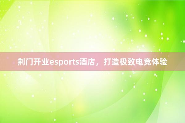 荆门开业esports酒店，打造极致电竞体验