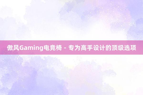 傲风Gaming电竞椅 - 专为高手设计的顶级选项