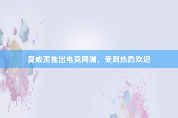 夏威夷推出电竞网咖，受到热烈欢迎