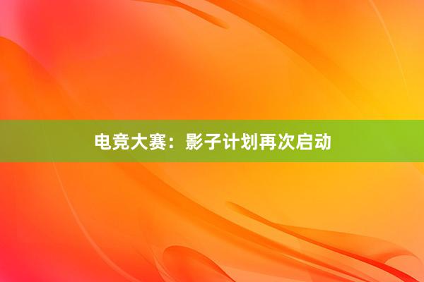 电竞大赛：影子计划再次启动