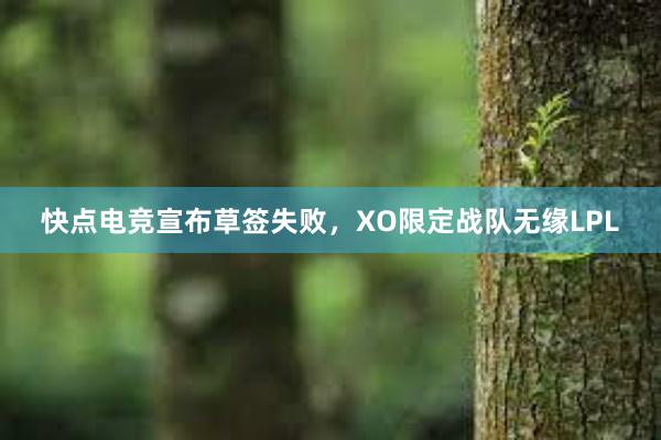 快点电竞宣布草签失败，XO限定战队无缘LPL