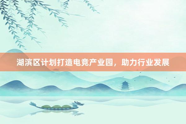 湖滨区计划打造电竞产业园，助力行业发展